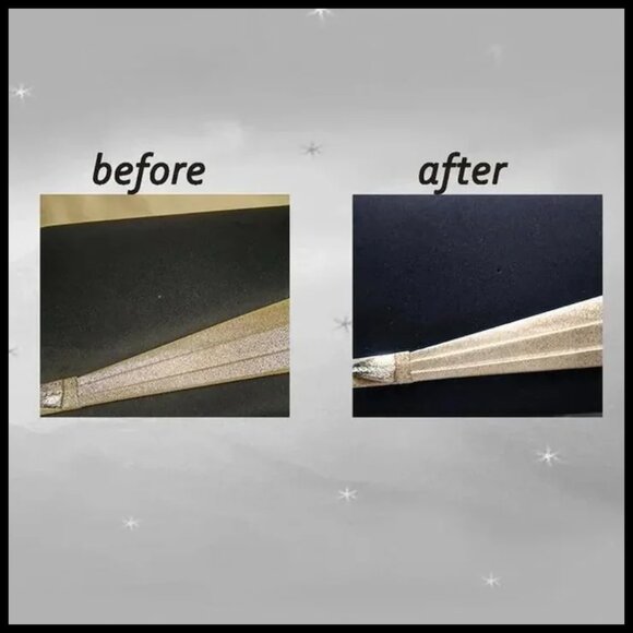 Convertible Clutch Black Gold Lame Evening Shoulder Bag Unused Vintage - Picture 5 of 15